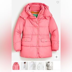 J. Crew Signature Chateau Puffer in Sweet Dahlia